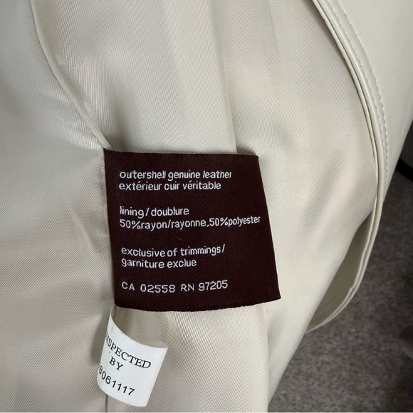 Danier Cream Double-Breasted Leather Trench Coat - Picture 8 of 11